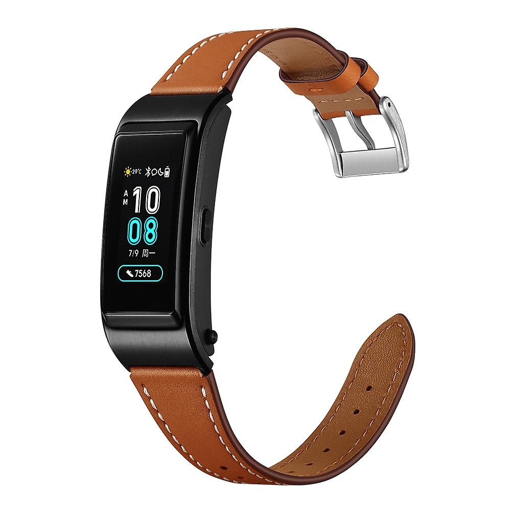 18mm Genuine Leather Sharp Head Smart Watch Band for Huawei TalkBand B5/B3 Active/B2 Active