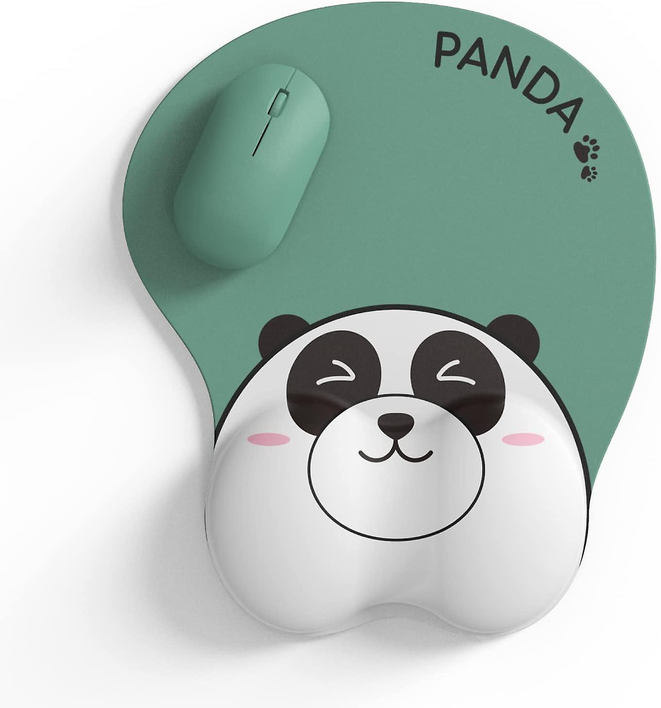 Ergonomic Mouse Pad with Wrist Support, Panda Animal Mouse Pad, Non-Slip PU Base 3D Gel Mouse Pad Wrist Support for Gaming Office Computer(Panda)
