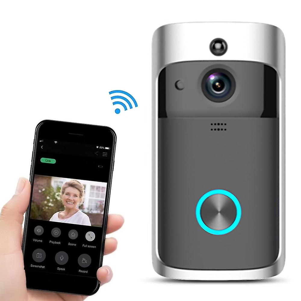 V5 Wireless Video Doorbell Camera HD 720P WiFi Home Security Camera with 2CH Audio/Motion Detection/