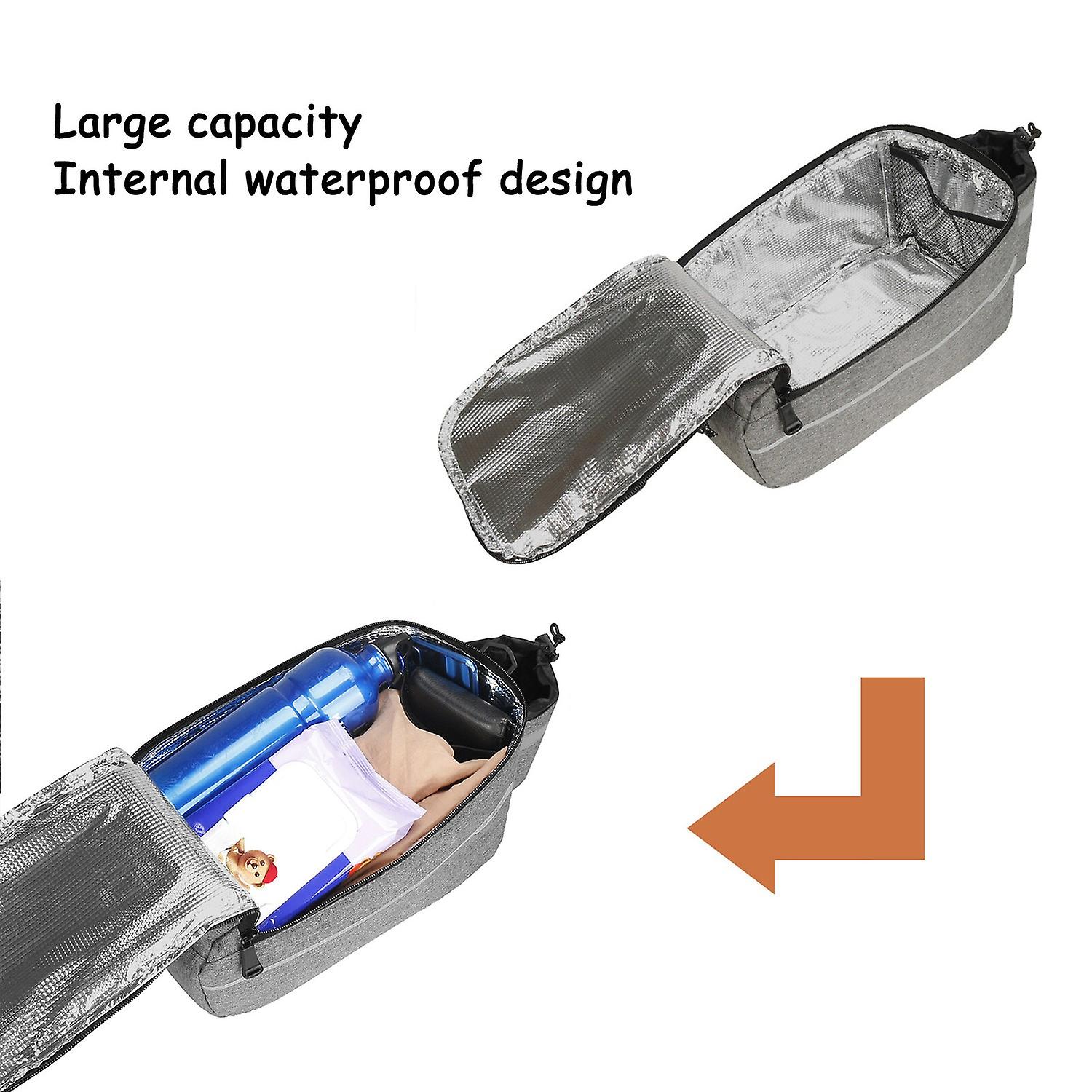 MTB Bike Rear Rack Cooler Bag - Grey, Insulated and Foldable, Safety ...