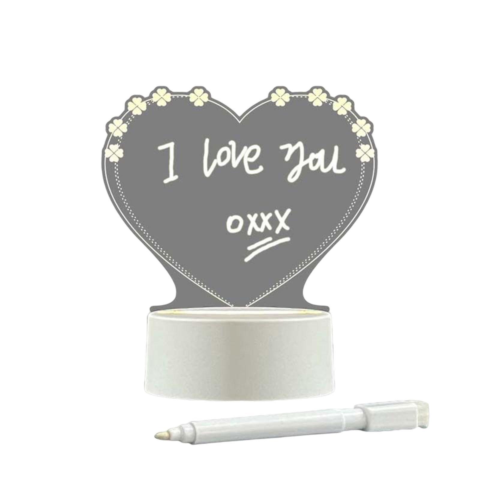 USB Message Boards Sign Night Lamp Clear Whiteboard with pen for Gift