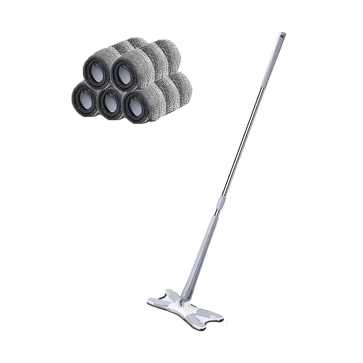 X-type Squeeze Mop Reutilizable Microfiber Pads Flat Floor Mop Replace Hand-free Wash Household Cleanin