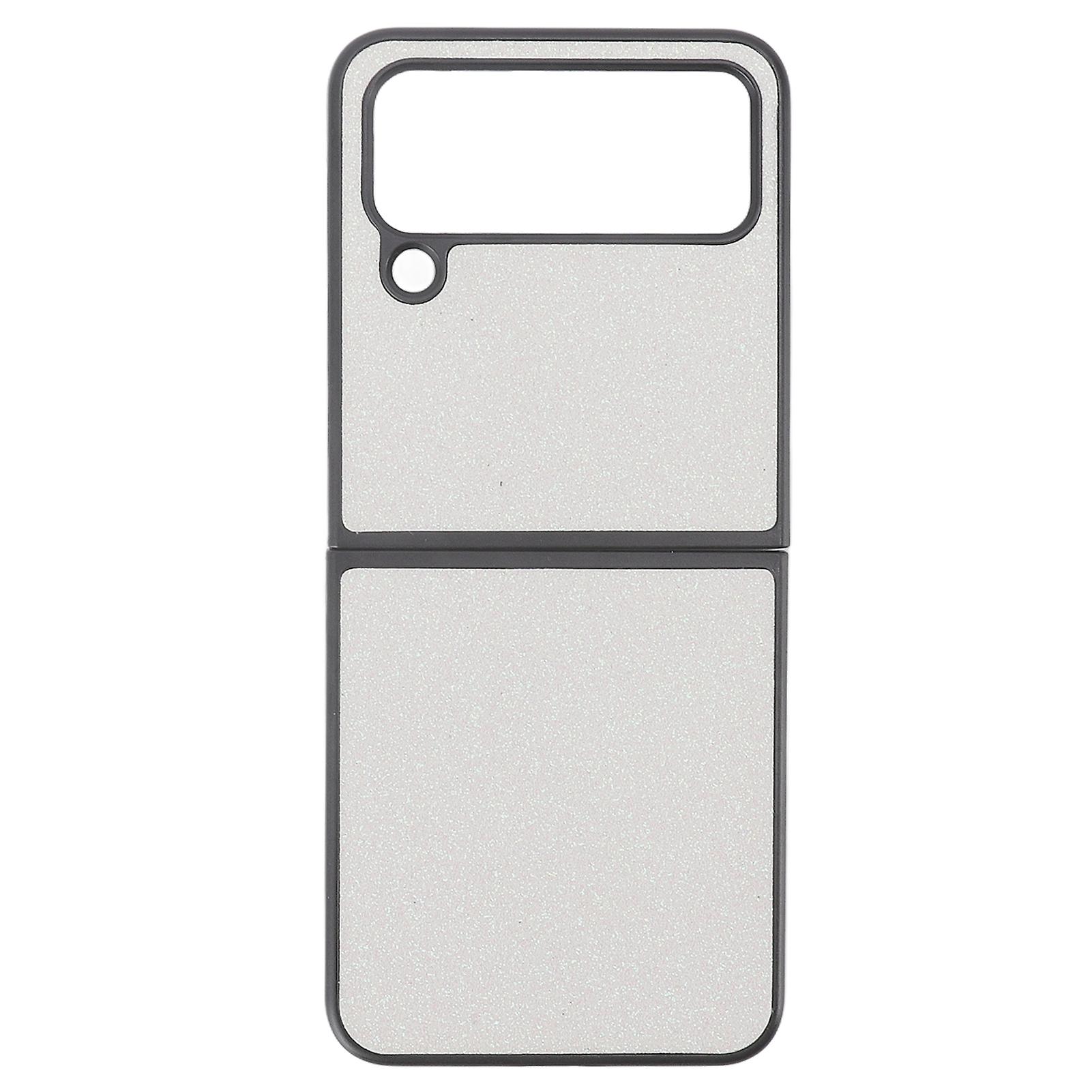 Shiny Scratch-Resistant Phone Case with Suede Lining for Samsung Galaxy Z Flip 4 - White