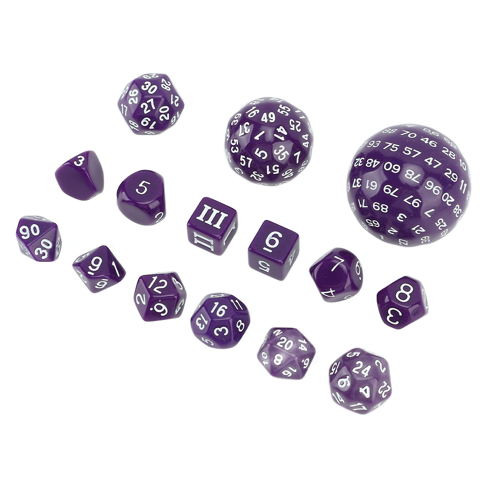 Ensemble de 15 dés polyédriques de 3 à 100 faces, ensemble complet de dés polyédriques pour jeux de table et jeux de rôle