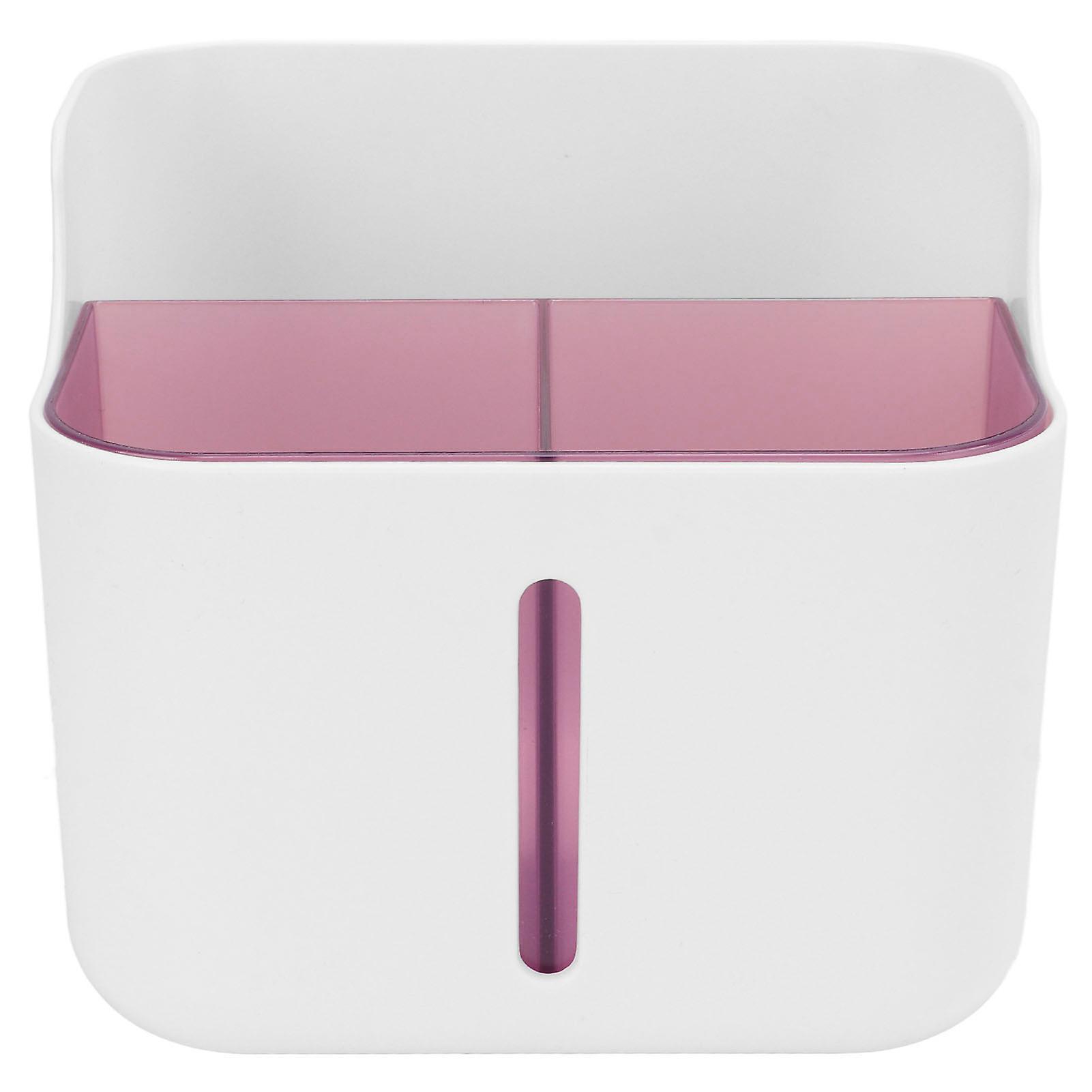 Desktop Storage Box: Double Layer Design for Easy Cleaning, Purple