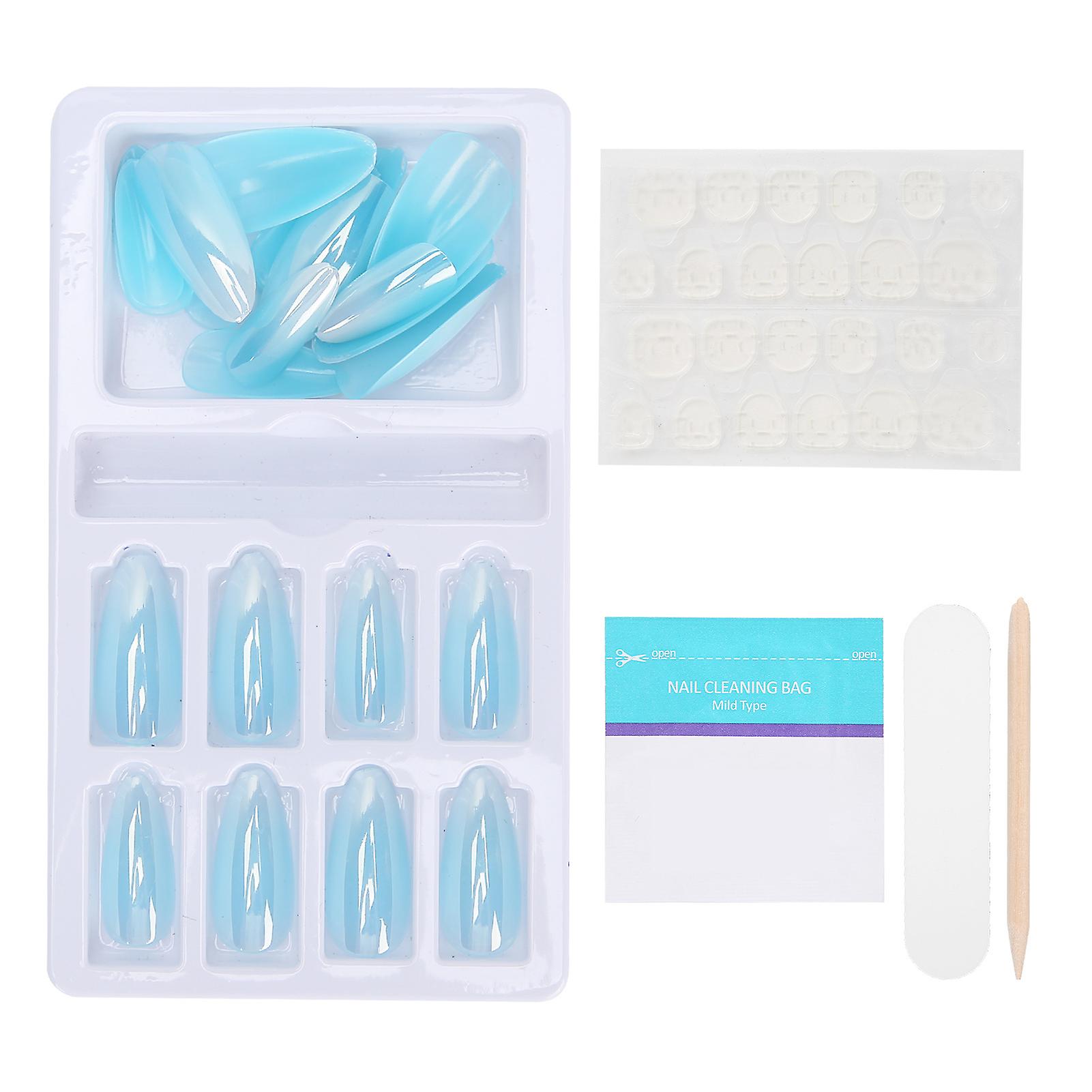 Faux embouts obliques et pointus Set Couverture complète colorée avec lime à onglesF745-15