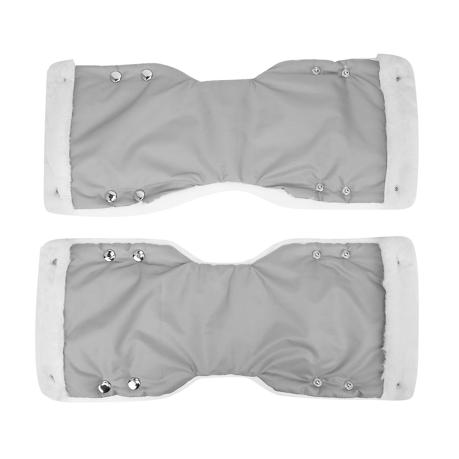 2 Pack Waterproof Winter Stroller Gloves, Pram Hand Muffs, Grey