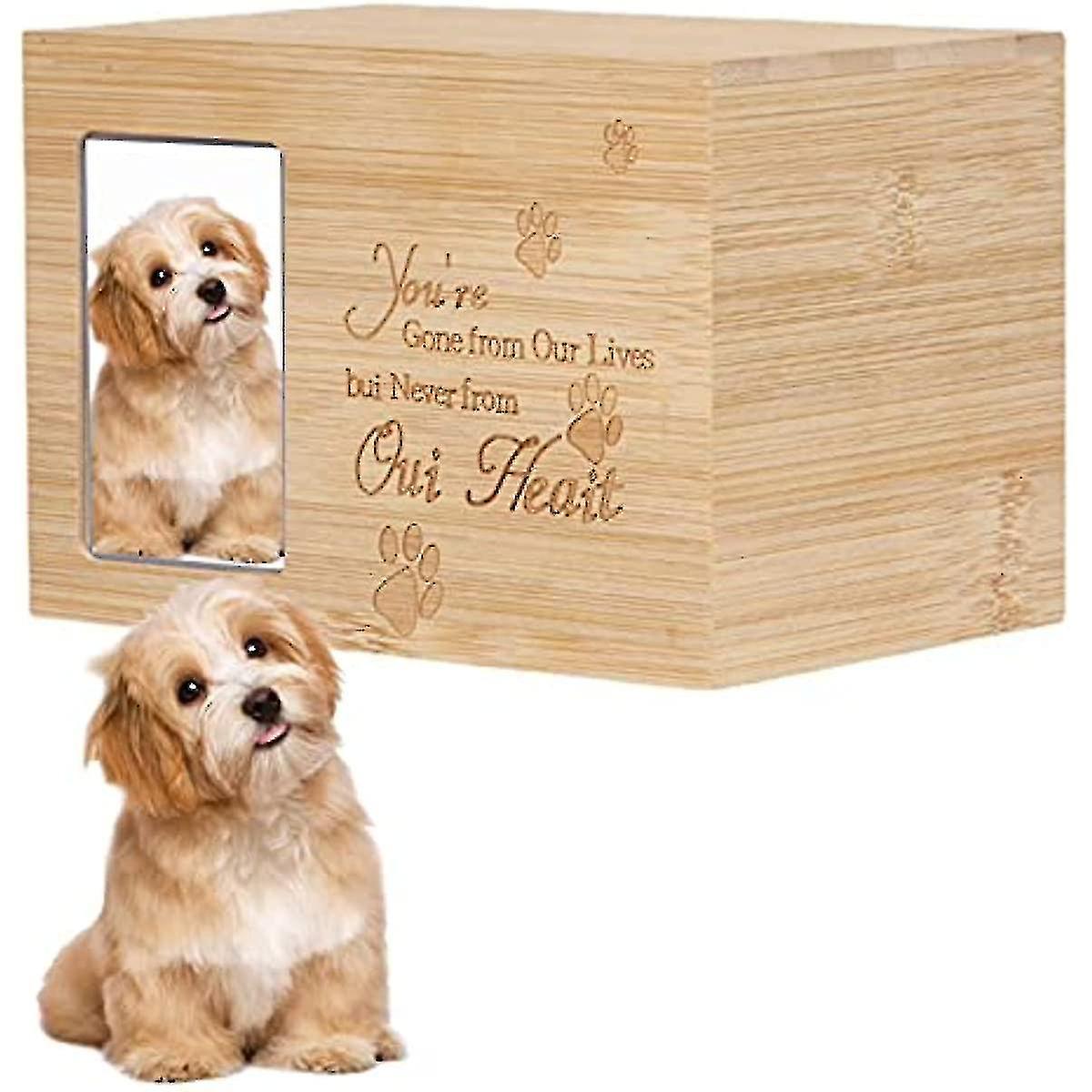 Pet Urn | Bamboo Wood Funeral Cremation Urn With Photo Frame | Memorial Keepsake Cremation Urns For Ashes Dog Memorial Keepsake Box-yu