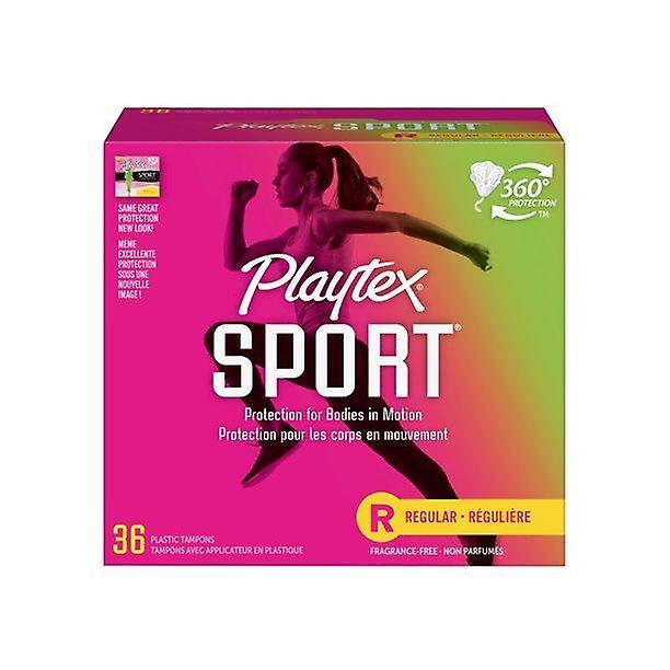 Playtex Sport, سدادات قطنية بلاستيكية، عادية، غير معطرة، 36 قيراط