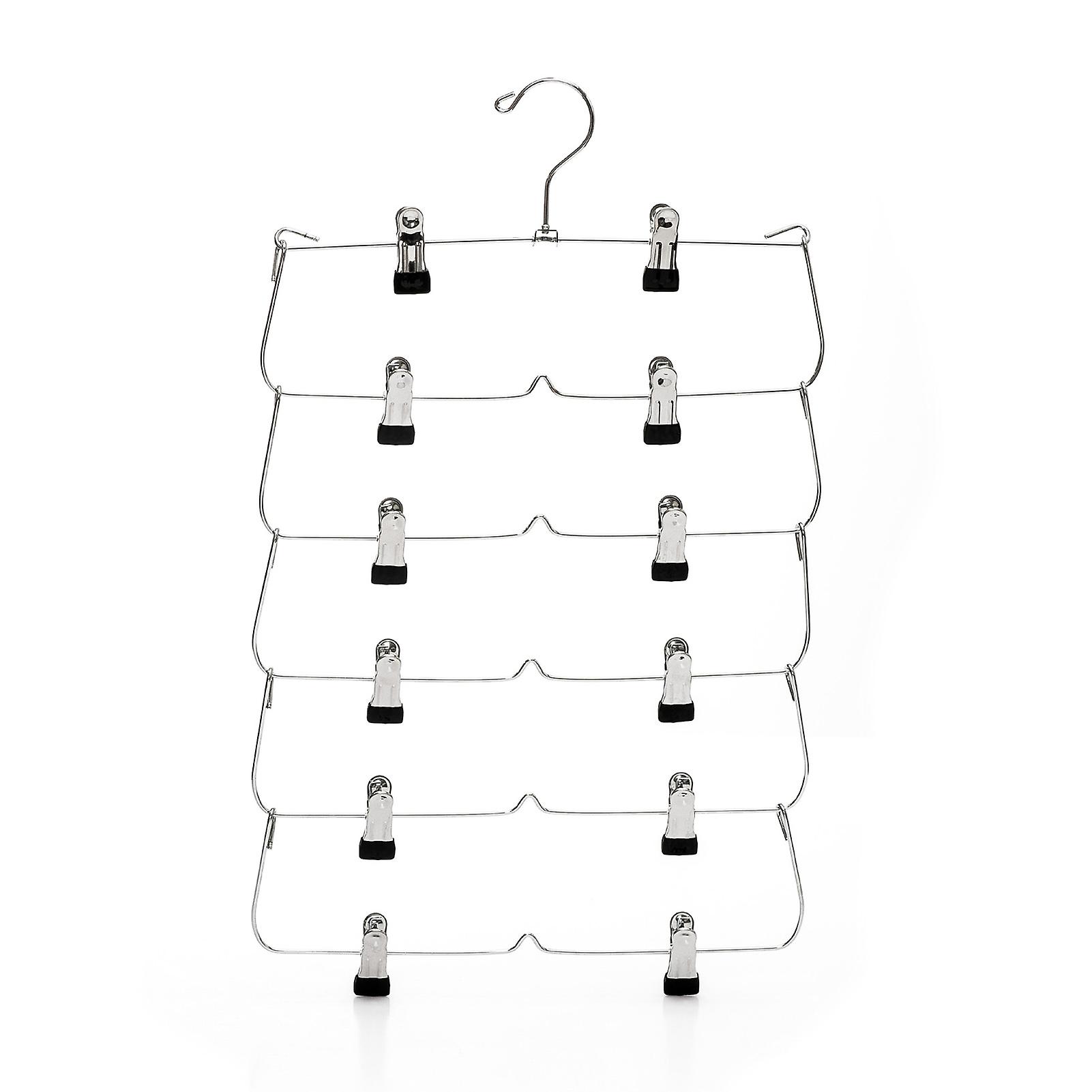 Multilayer Pants Hanger Simple Style Non-slip Collapsible Rack for Household Outdoor Indoor Use