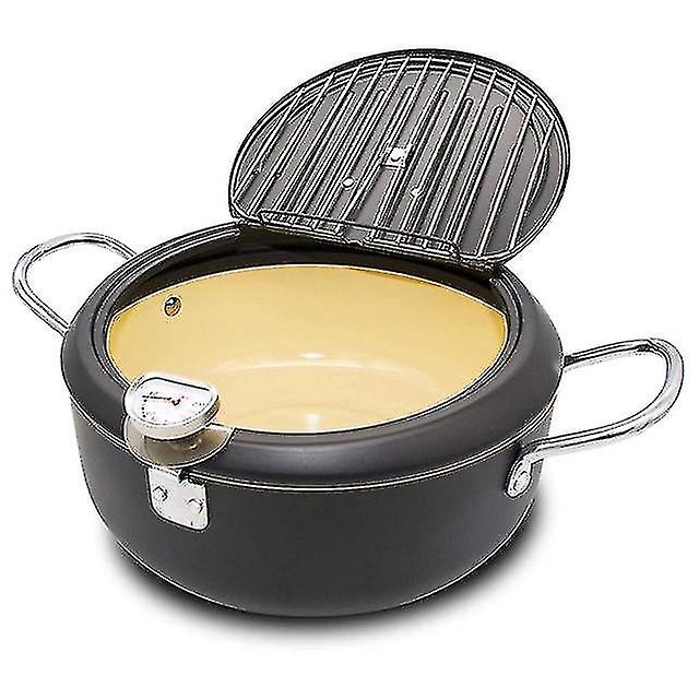 Deep Fryer Pot,stainless Steel With Temperature Control And Lid Japanese Style Tempura Fryer Pan Uncoated Frye