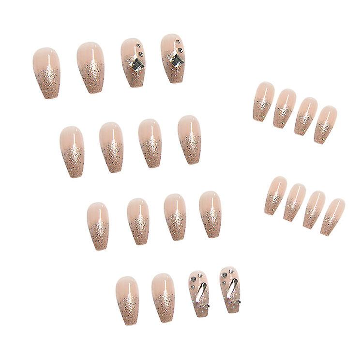 False Nail Tips Fake Artificial Art Diy Finger Cover Removable Finished Product Shiny Diamond No300