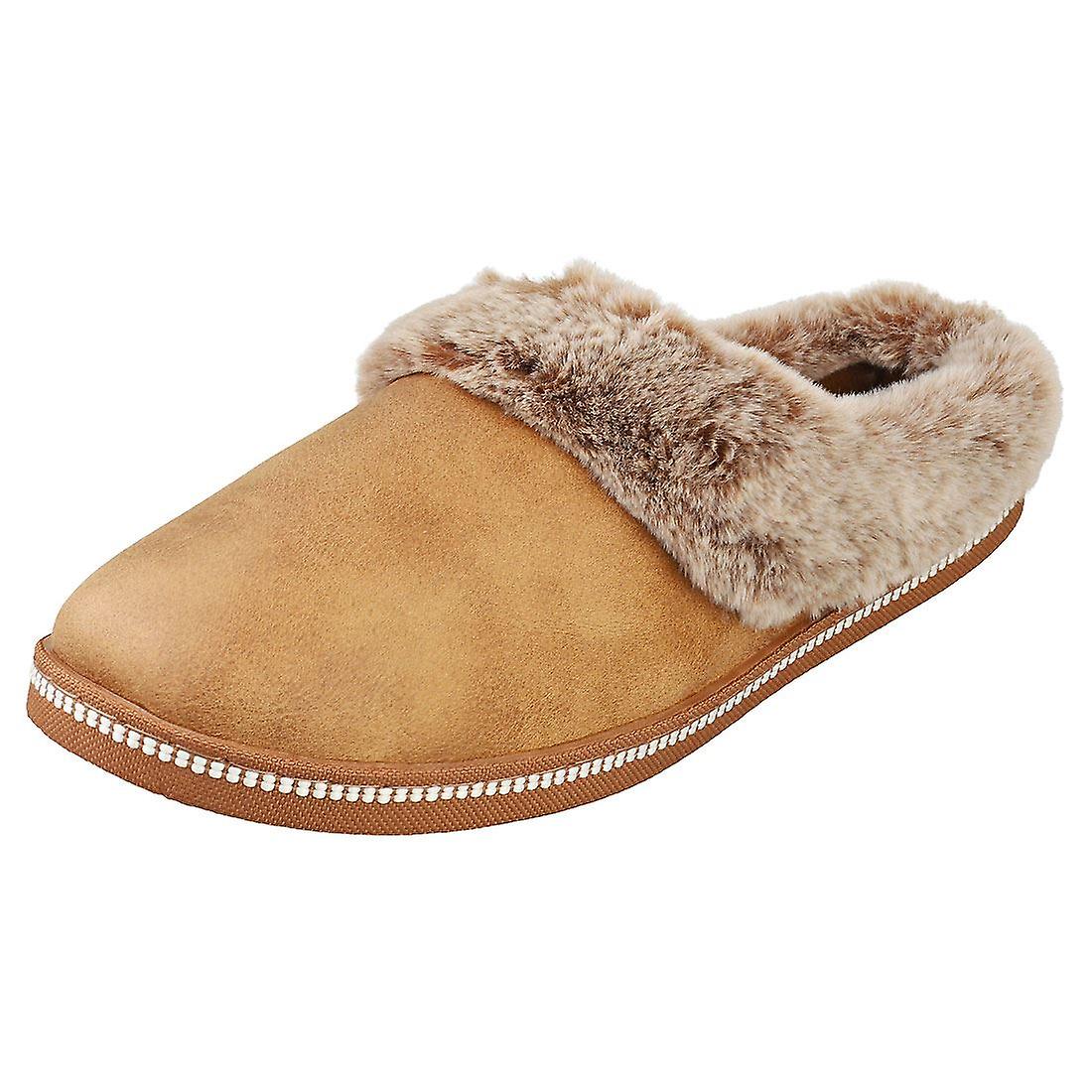 Skechers Cozy Campfire Vegan Womens Slippers Shoes in Chestnut