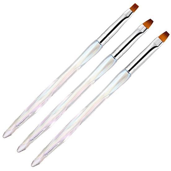 3Pcs Nail Art Brushes Create Delicate Patterns Manage Nail Details Multifunctional Wide Application Manicure Brushes