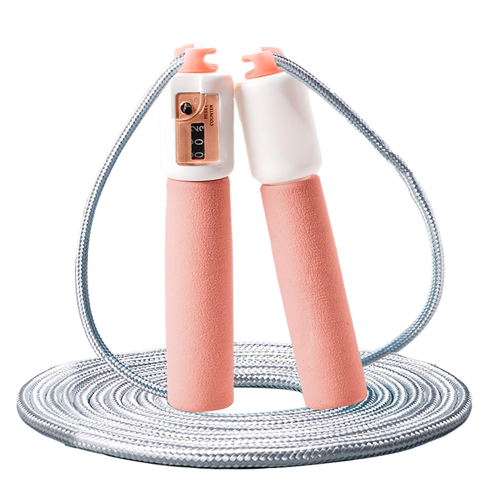 Adjustable Pink Rapid Speed Jump Rope with Counter for Fitness