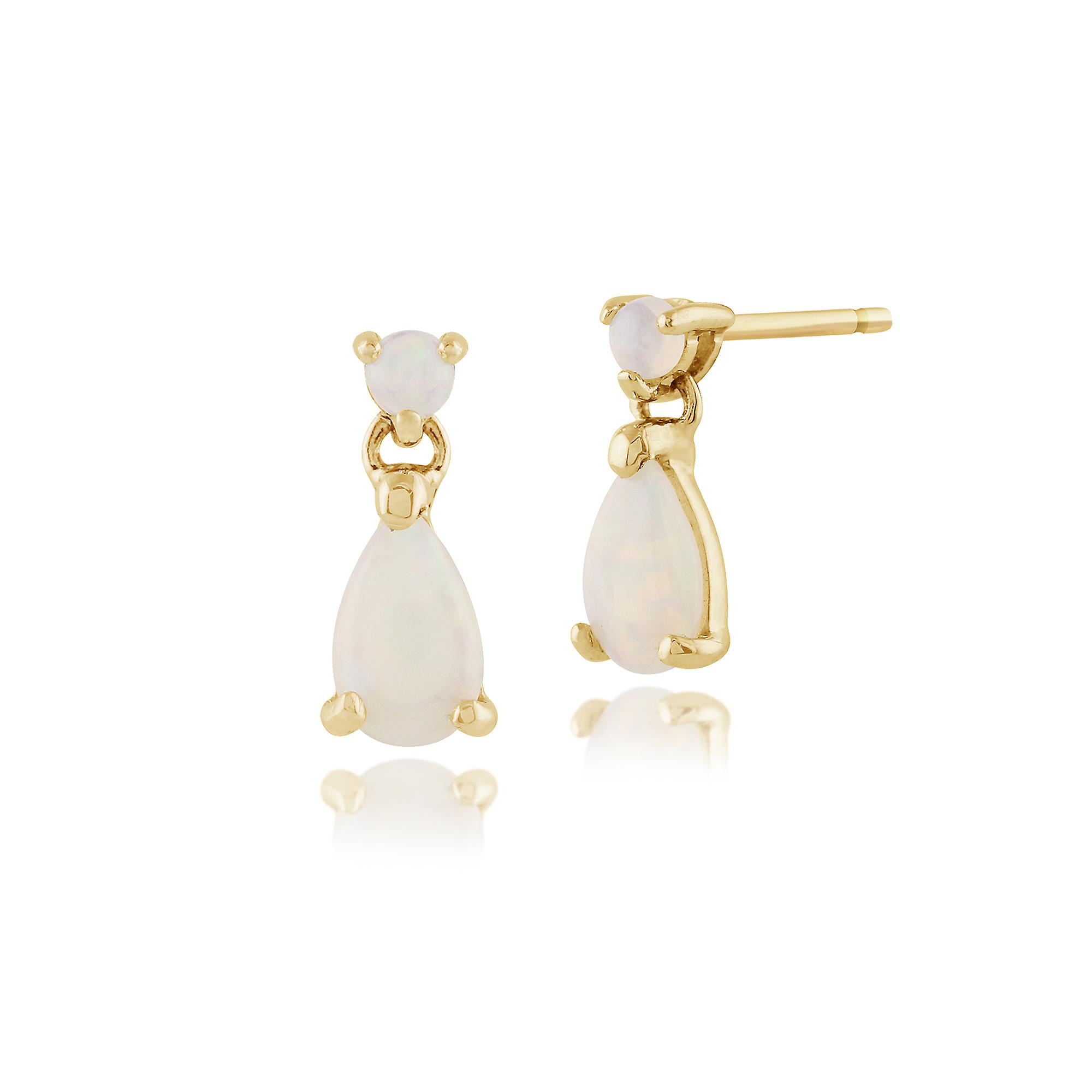 Boucles d’oreilles classiques Pear Opal Drop en or jaune 9ct 135E1179019