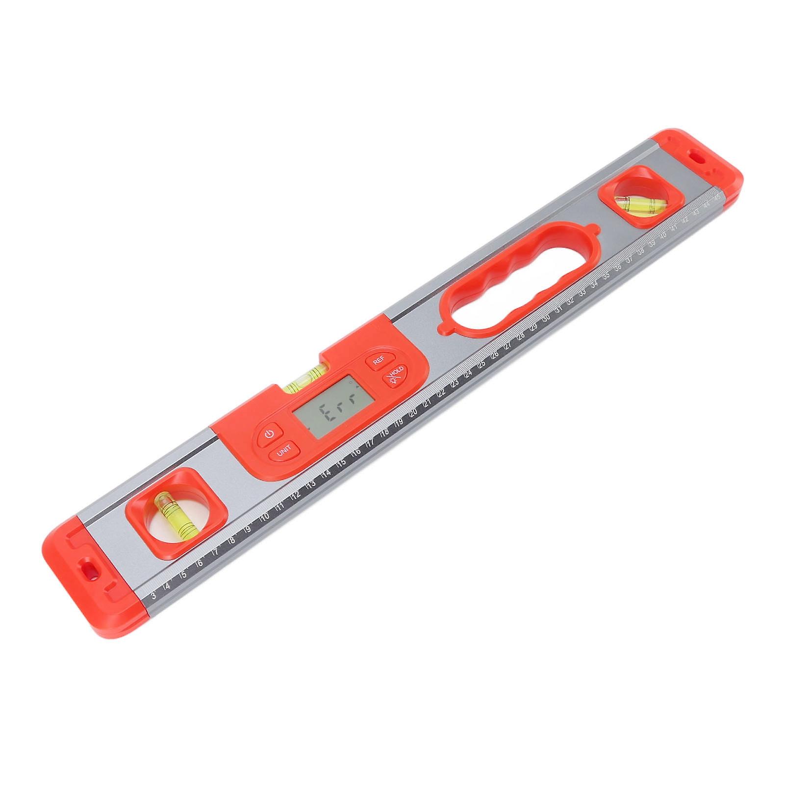 Digital Level Aluminum Alloy 4x90 Degrees 2x180 Degrees Professional Electronic Digital Level for Measurement Red