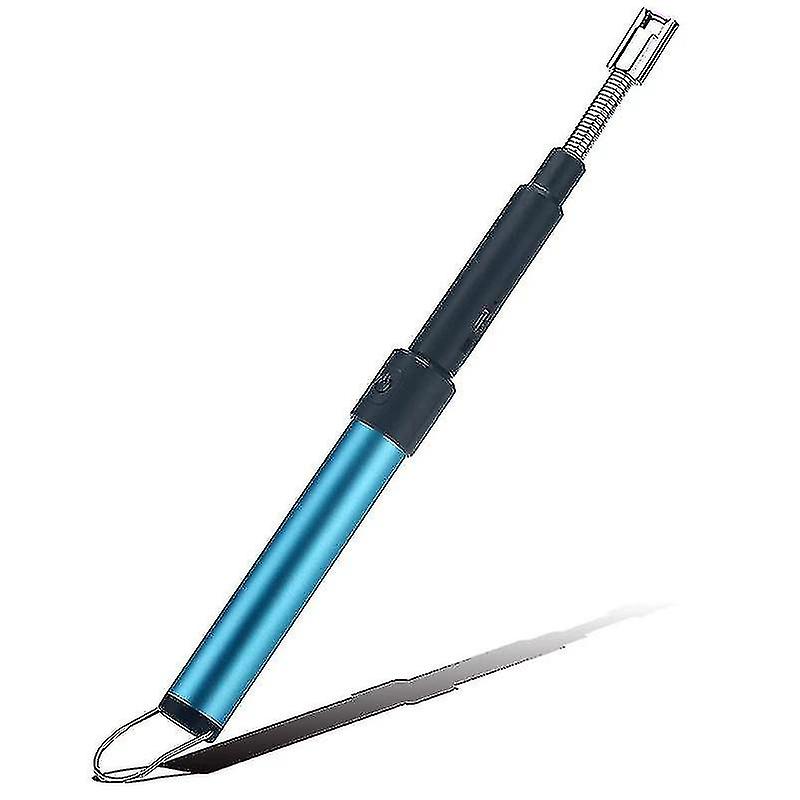 70cm Bbq Candle Usb Lighter Length Adjustable Rechargeable Kitchen Windproof Cigarette Lighter Plasma Pulse Power Arc(silver)