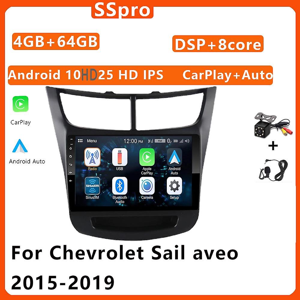 Android 10.0 Auto Car Radio Gps Navigation Multimedia Player 4g+wifi Carplay Video 2din For Chevrolet Sail Aveo 2015 2016 -2019