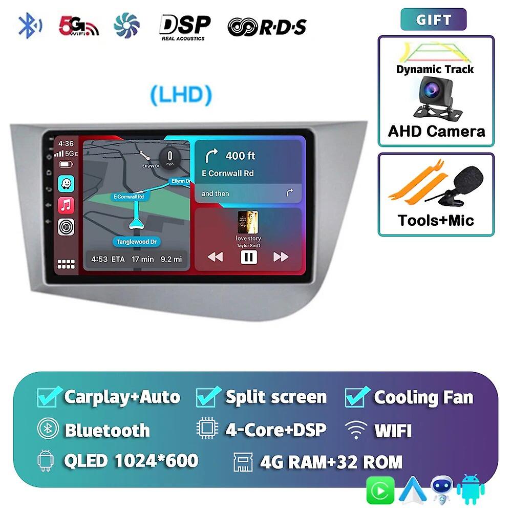 Android 13 Carplay Auto Car Radio For Seat Leon 2 Mk2 Altea Xl 2004 - 2013 20114 2015 Multimedia Player Gps Stereo Wifi+4g Dsp