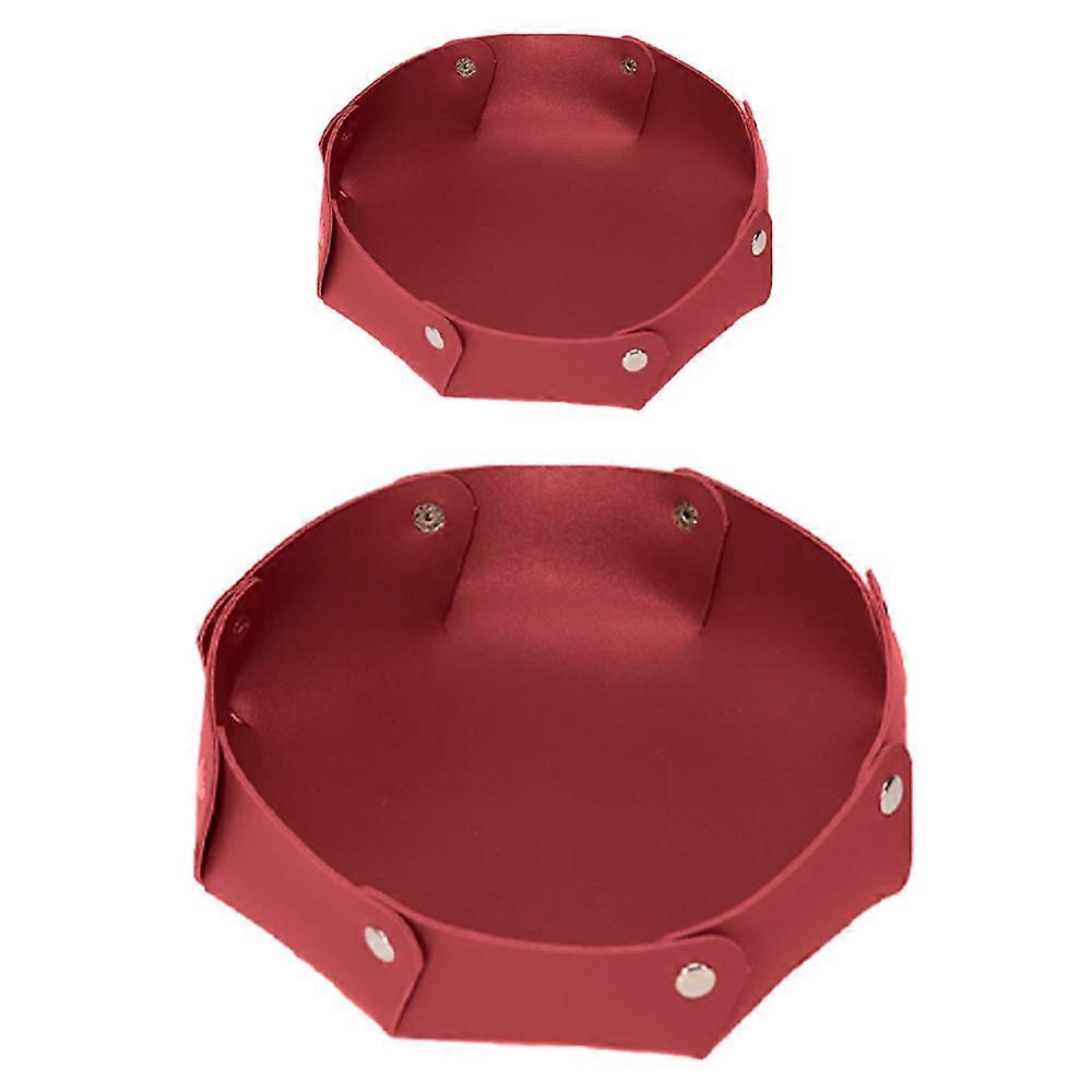 2 circular leather entrance keys minimalist storage tray desktop jewelry storage box key storage box