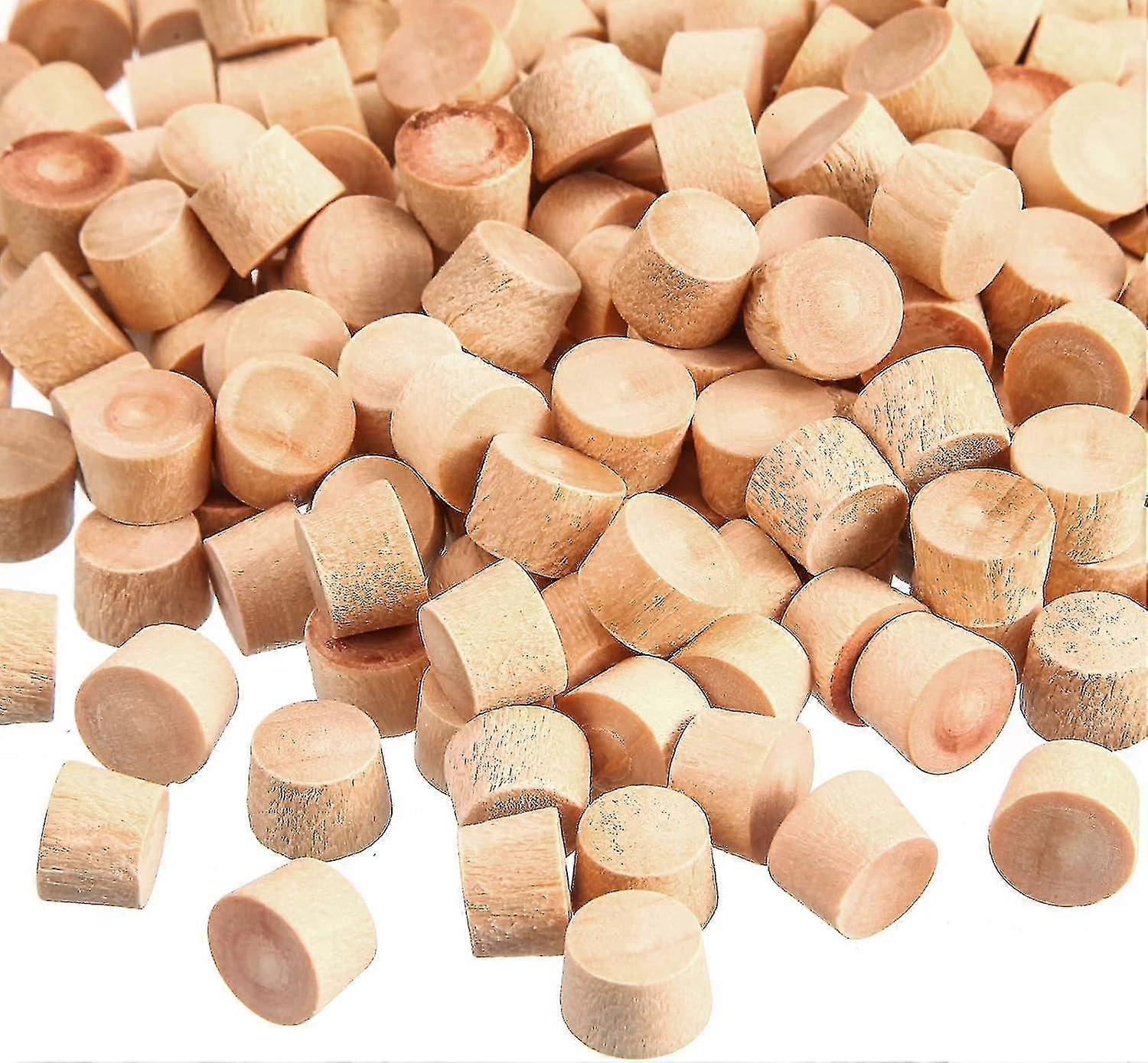 Helt nye 200 stk. flathodede treplugger, skruehullplugger, 3/8 tommers skrueplugg, treplugger med knapp, hullplugger