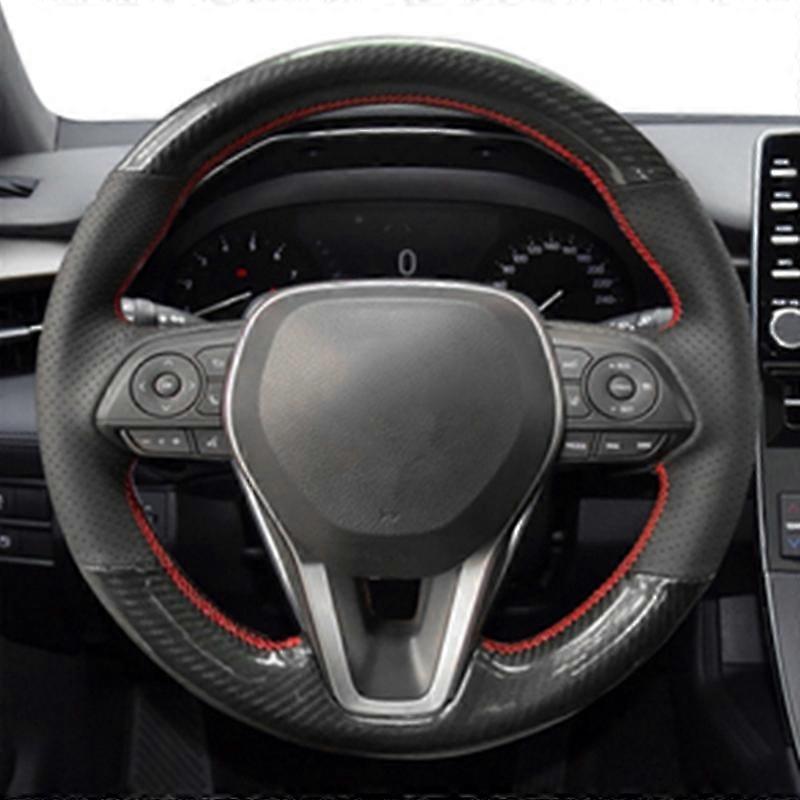 Tilpasset sort ruskind fletning bilratdæksel til Toyota Avalon Camry Crown 2018-2019 RAV4 2019 Corolla 2018-2020