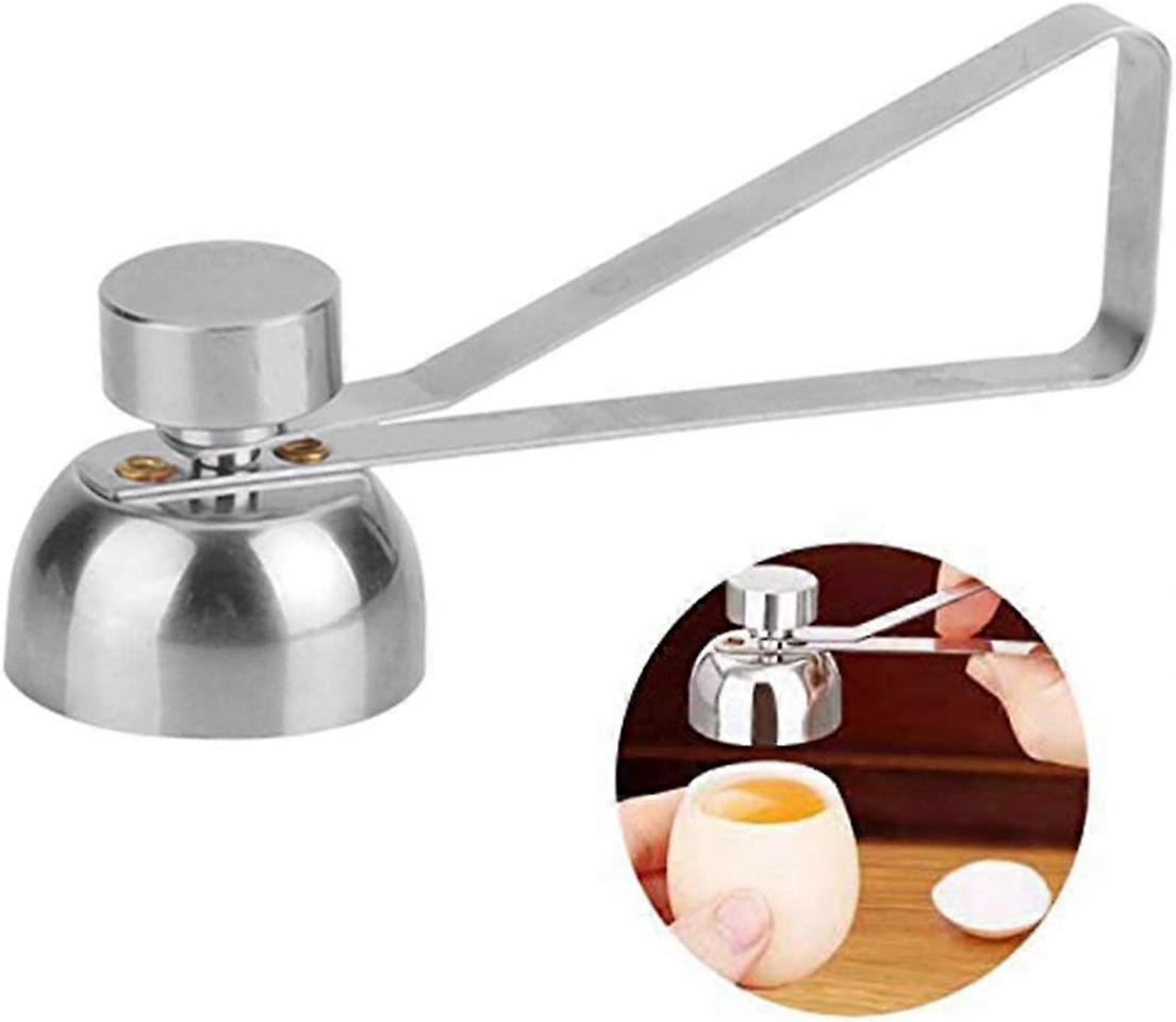 Stainless Steel Egg Cutter, Cookie Opener, Shell Cutter for Removing Boiled and Soft Eggs (Silver)