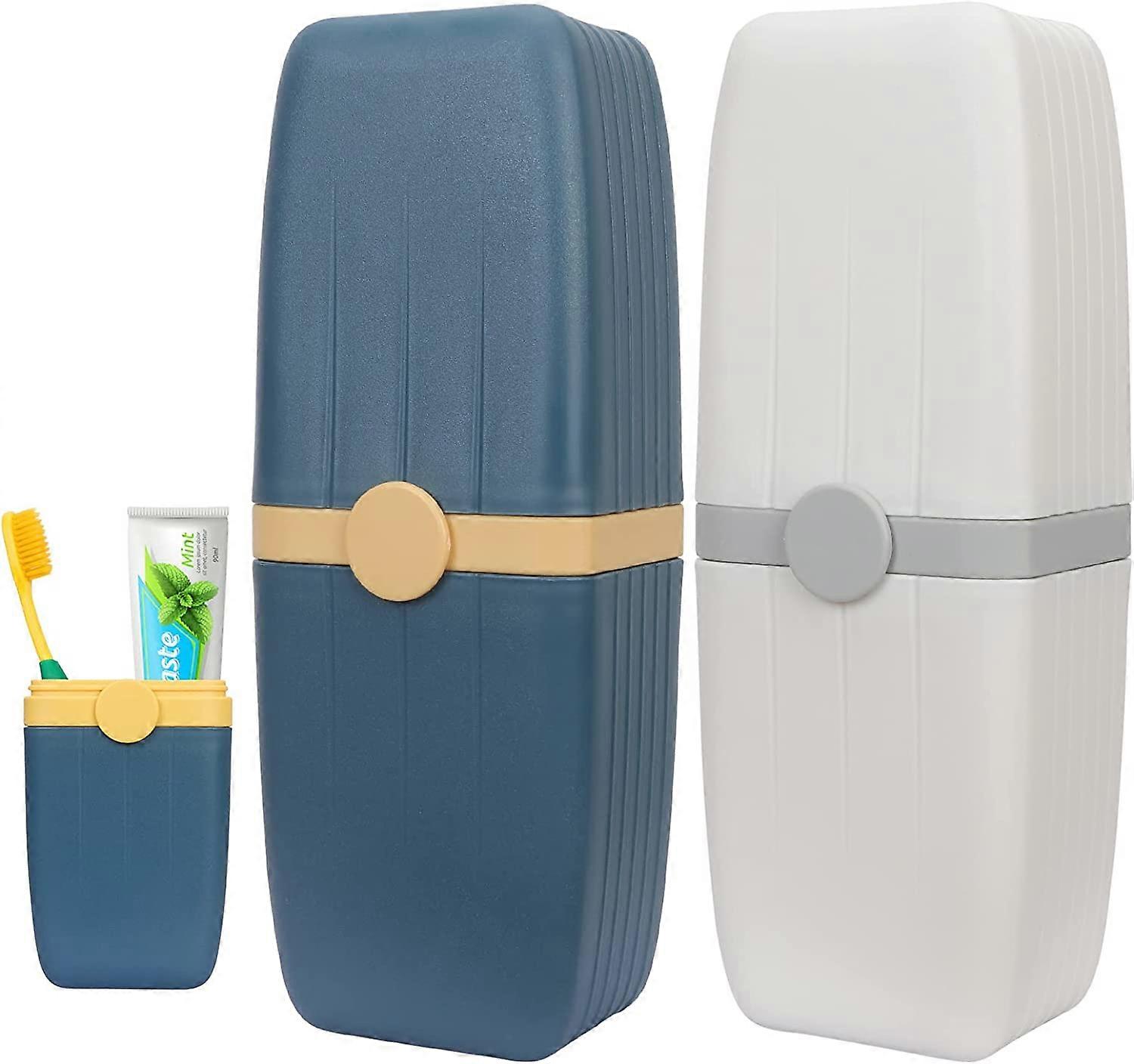 Travel Toothbrushes Case, [2 Pack] Toothpaste Storage Box, Cup Portable Toothbrush Holder Toothbrushes