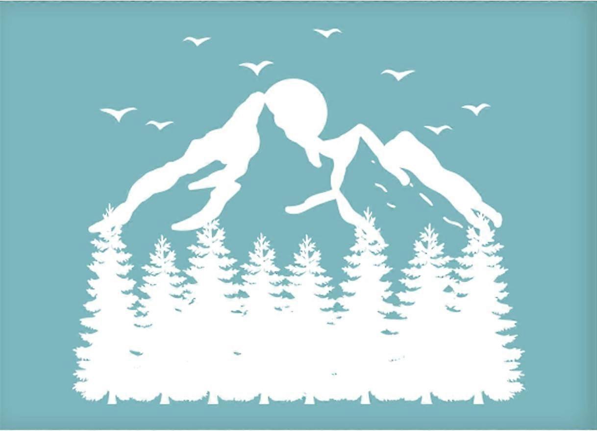Silk Screen Printing Stencil Natural Theme Self-Adhesive Silk Screen Mesh Transfer Redwood Forest Pattern Mesh Transfers