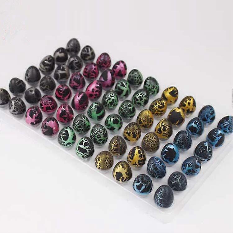 60pcs Black Cracked Dinosaur Egg Water Swelling Toy Hatching Egg Easter Egg