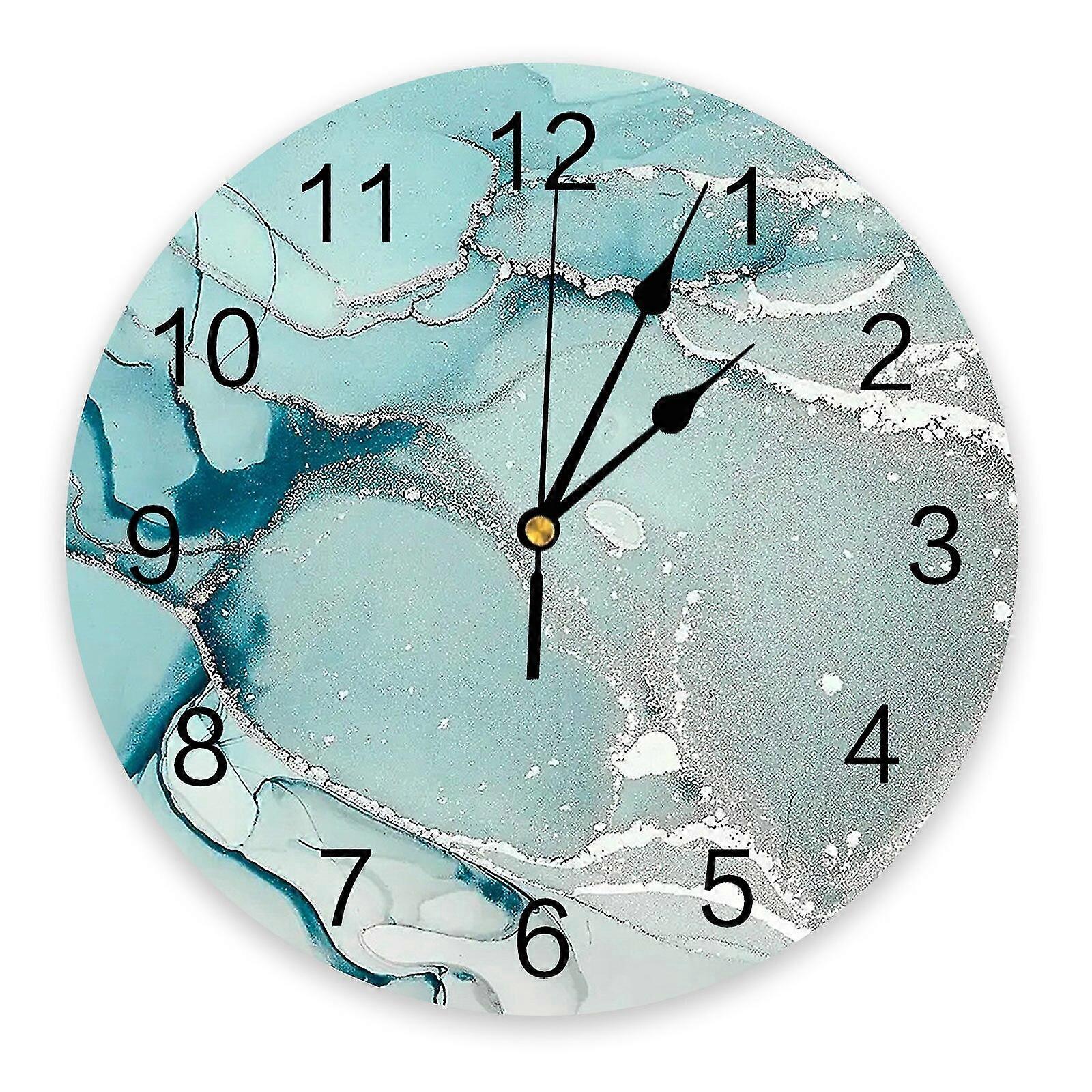 Jianghuo Marmor Textur Bläckmålning Linjer Väggklocka Heminredning Sovrum Tyst Oclock Watch Vägg Digital Klocka Väggklocka