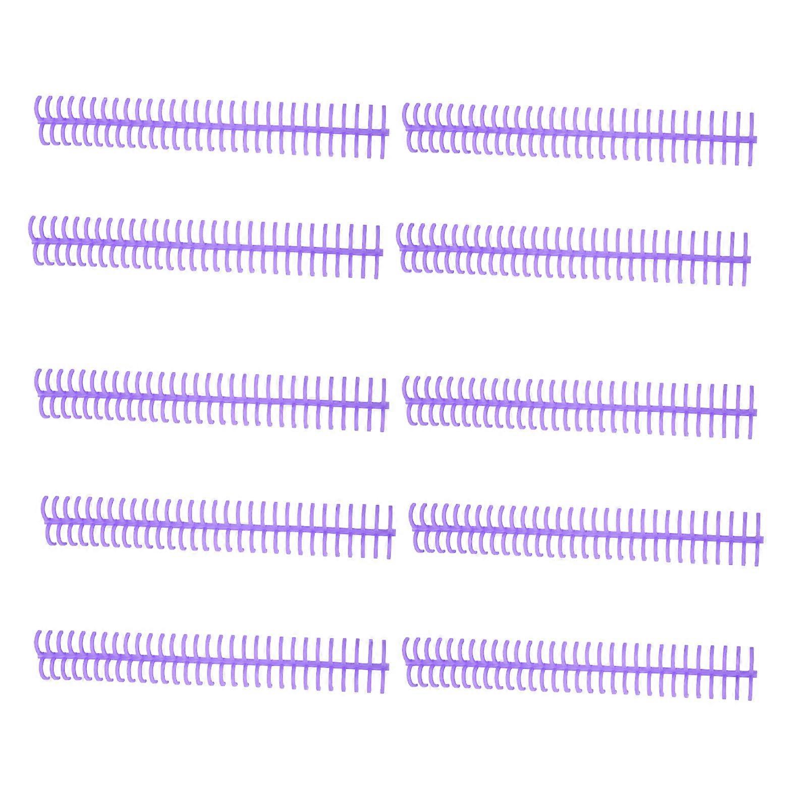 10Pcs Spiral Binding Coil 130 Sheet Capacity Spine Comb 30 Holes 16mm Diameter Set Kit Purple