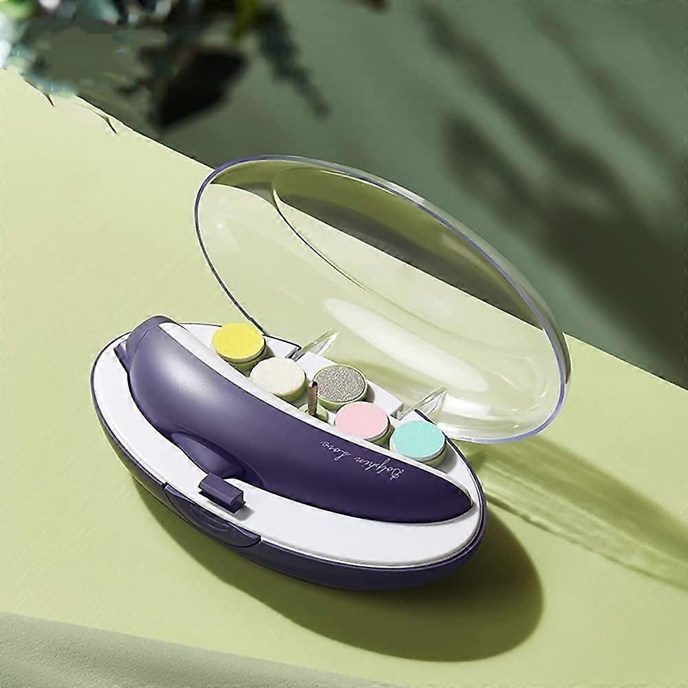 LEDライト付きベビーネイルトリマーエレクトリック、新生児の幼児または大人のための6つの研削ヘッドを設定