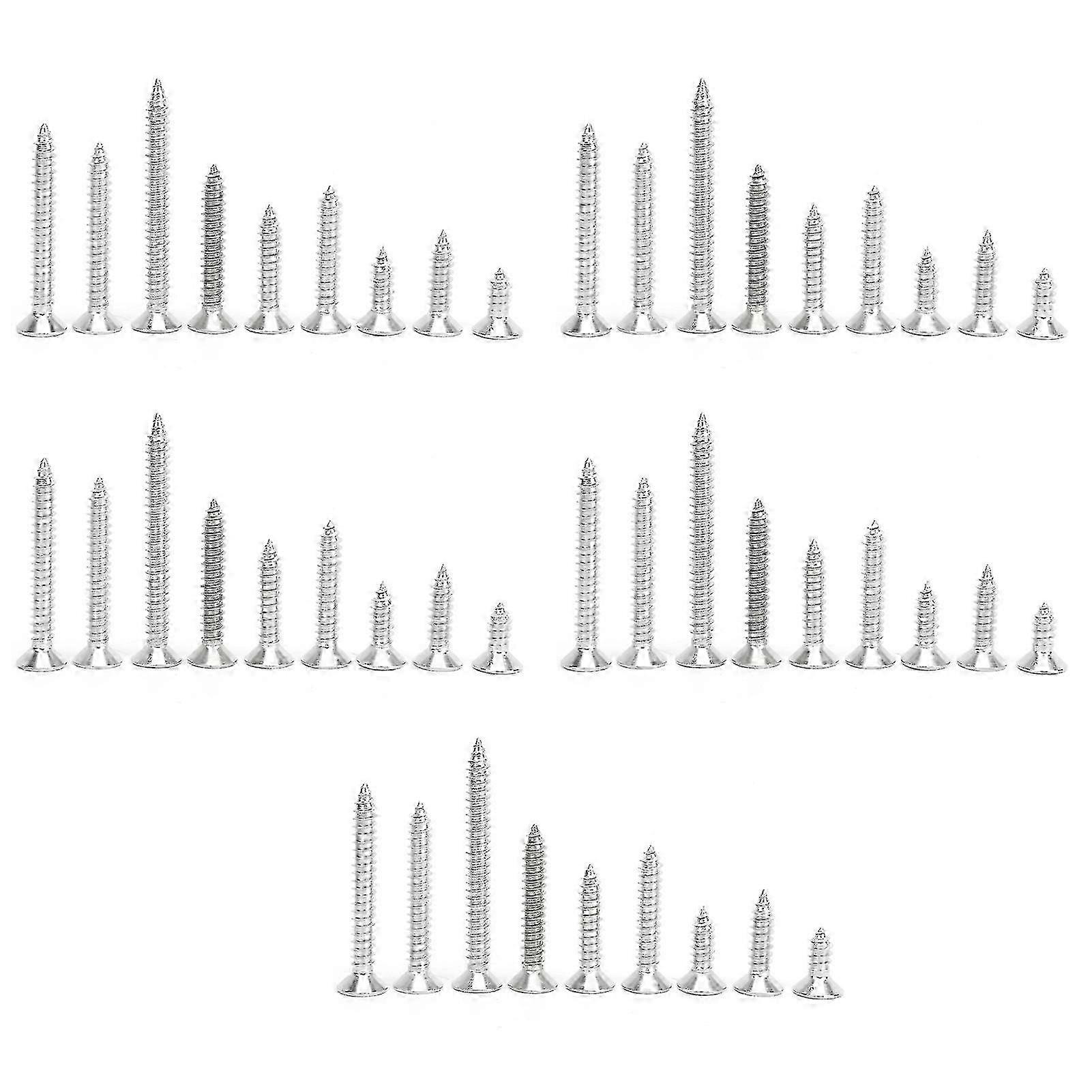 45Pcs SelfTapping Screw 304 Stainless Steel Cross Countersunk Head M6 MultiLength