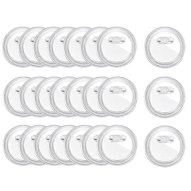 3 Inch Acrylic Button Pins Clear Plastic Button Badges Pin Craft Button with Pin Blank Pins Photo Buttons Pin, 25 Pack