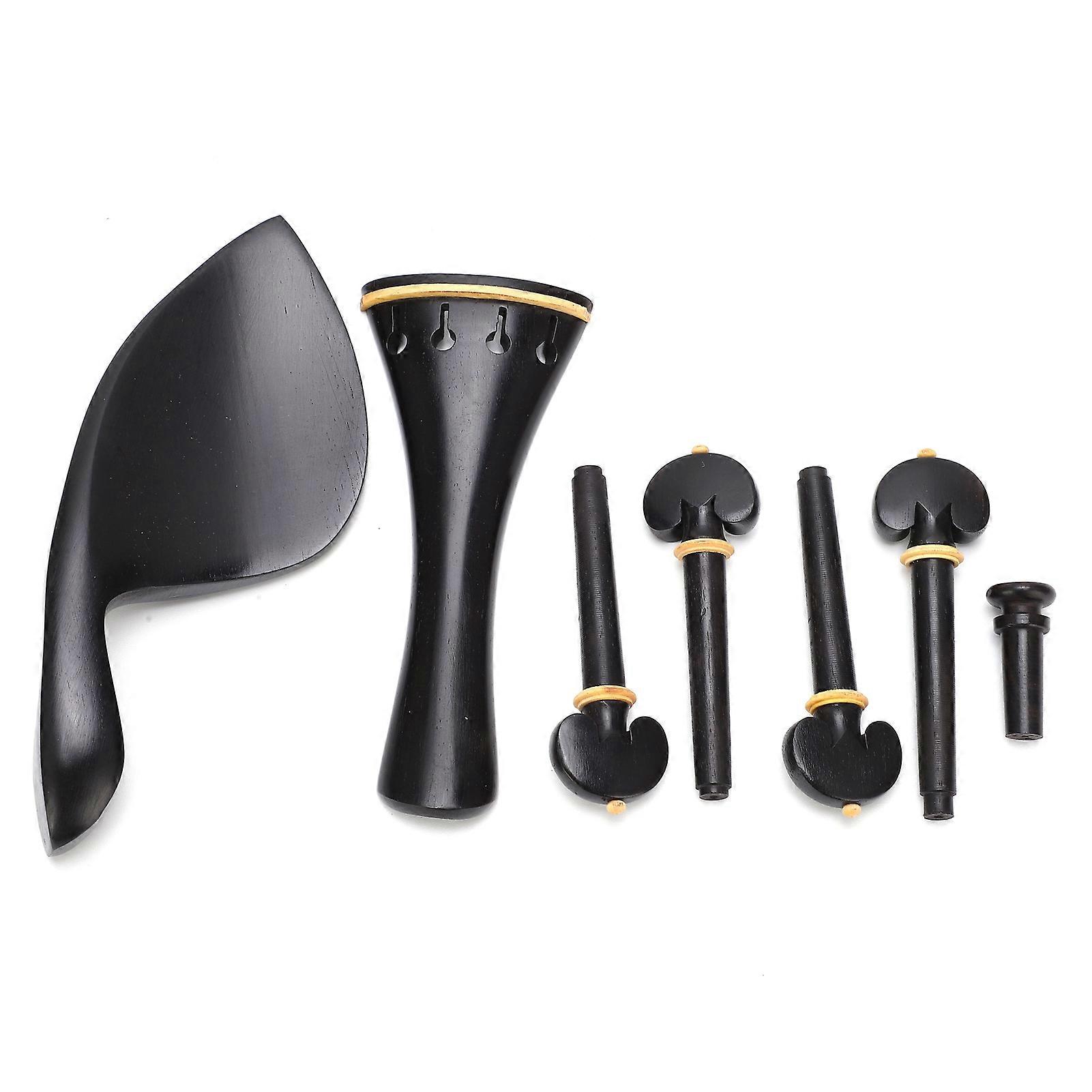 Μέρη βιολιού Ebony End Button Tuning Pegs Chin Rest Tailpiece Accessories Αντικατάσταση για 4/4
