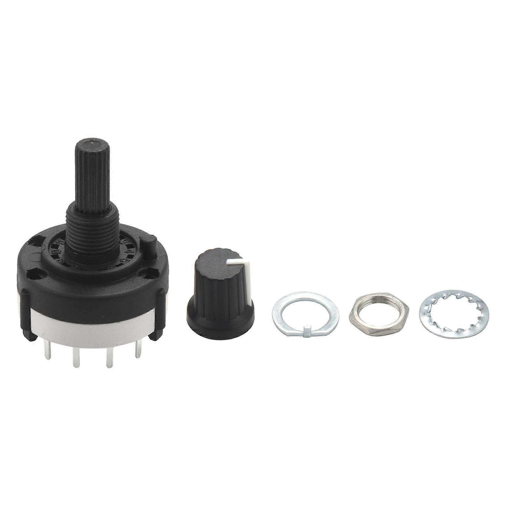 3P4T 3 Pole 4 Position Single Wafer Band Rotary Switch w Knob