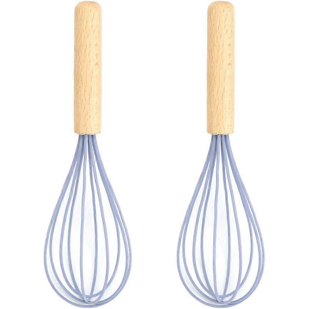 QQDD Silicone Whisk with Wood Handle - Whisk for Eggs and Egg Whites, Cake Mix, Blending, Gravy and Sauces