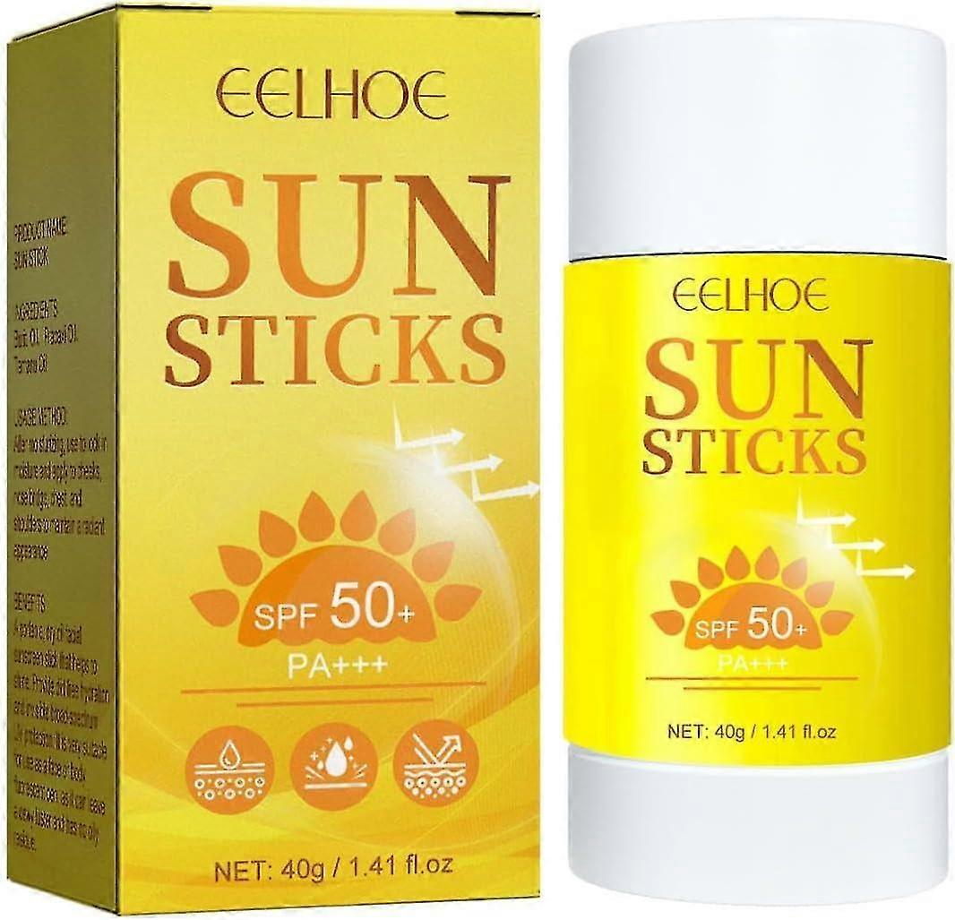 Matte Lightweight Korean Sunscreen Stick SPF 50+, Sunscreen Stick for Face and Body Quick Sunscreen Stick Protector, Suitable for All Skin Types