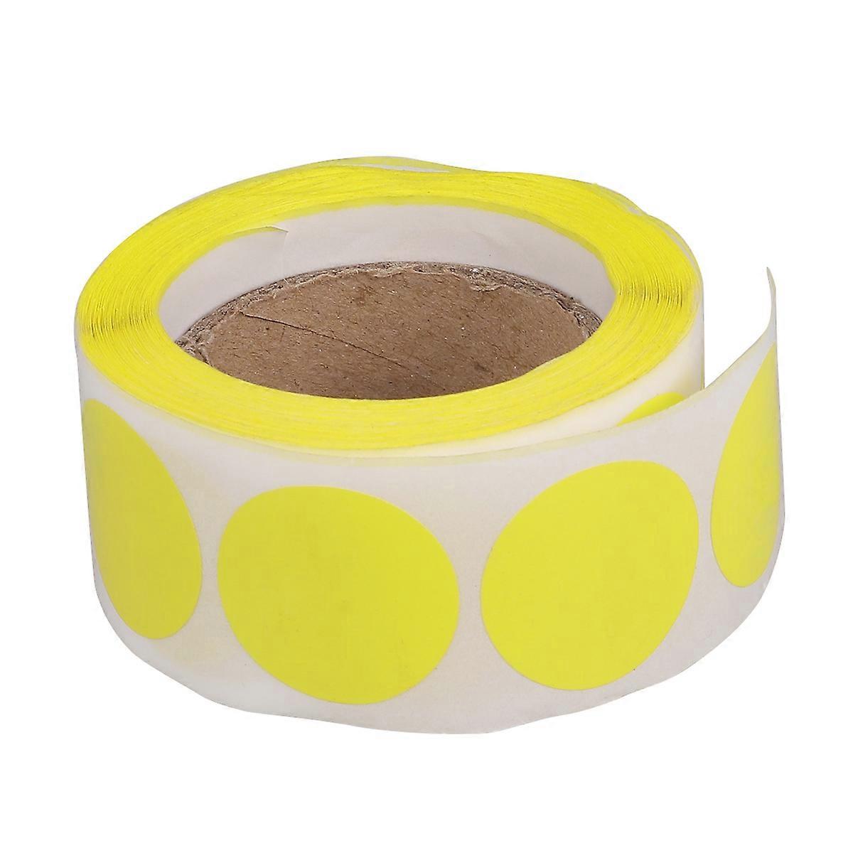 500PCS Per Roll DIY Adhesive Stickers Round Label Paper Gift Decals Tag Stickers (Yellow)