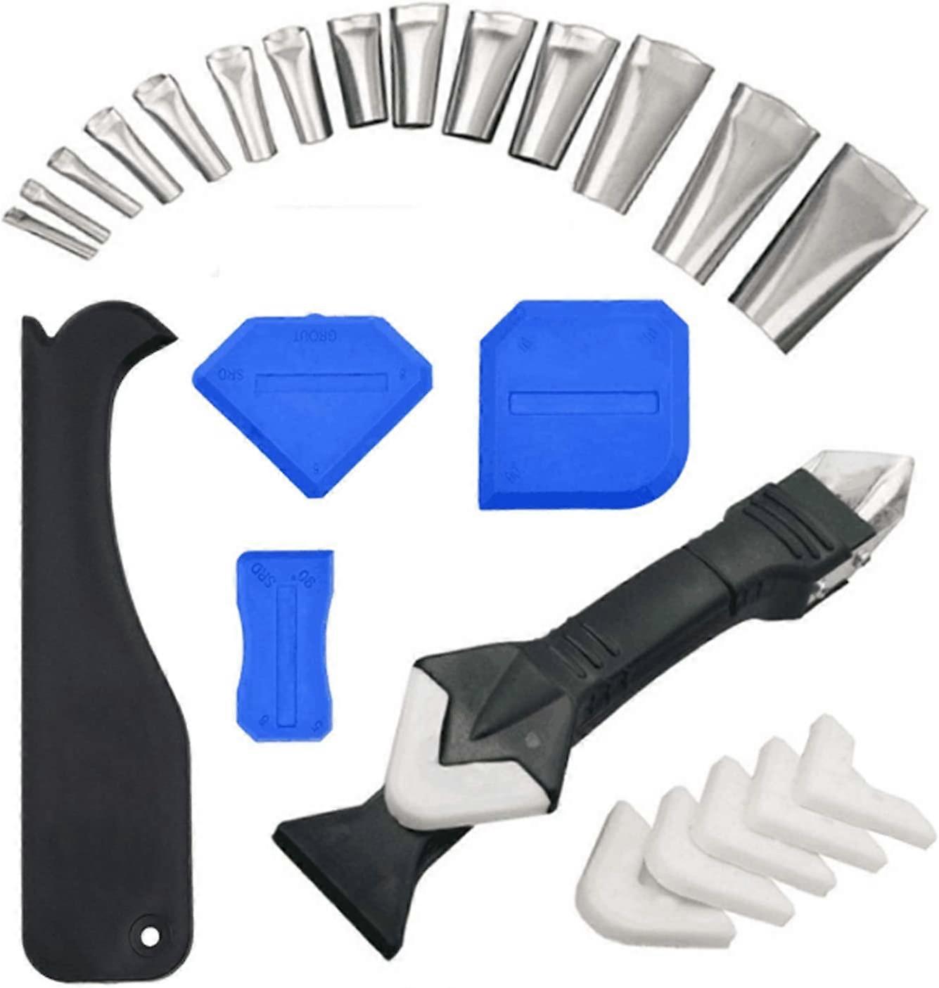 Silicone Caulking Tools 3 In 1 Caulking Nozzle Kit Sealant Applicator Finishing Kit Set Sealant Finishing Tool Window Sink Gasket Scraper