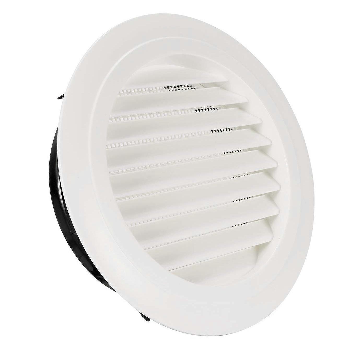 8 Inch Round ABS Louver Grille Cover White Soffit Vent with Built-In Fly Screen Mesh for Bathroom O