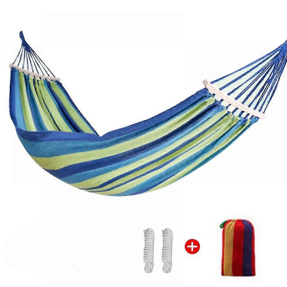 hammock with a maximum load of 90 kg, 200 * 80cm.1 -2 persons, breathable, , ideal for camping or garden, double canvas hammock (bending stick anti-ro