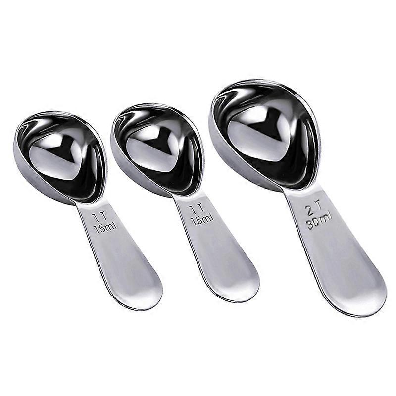3 Pack Stainless Steel Coffee Scoop Set (15Ml and 30Ml) Exact Measuring Spoons for Coffee Bean, Tea