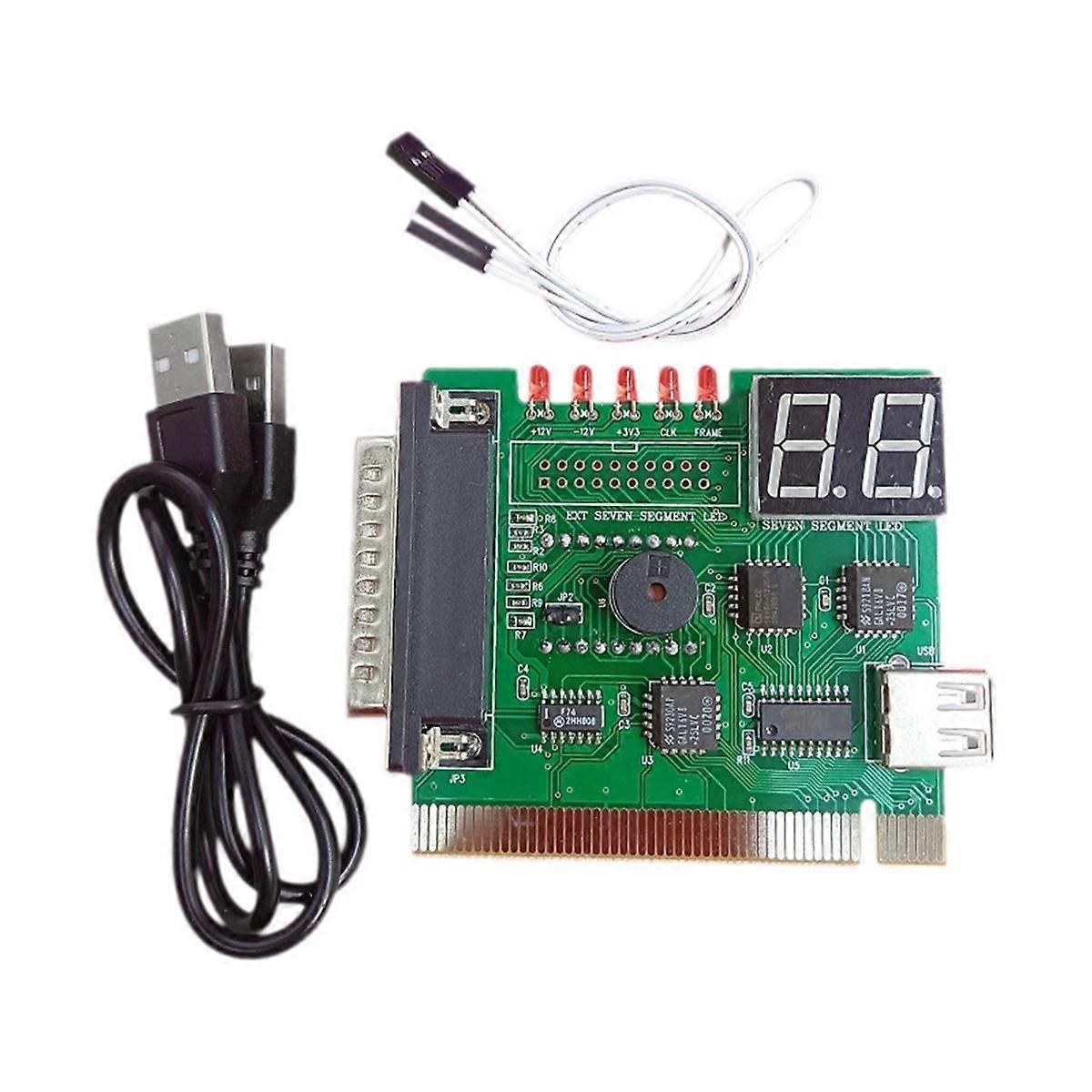 2 Digit Bit PC Computer Motherboard Diagnostic Card USB PCI LCD Error Code Display Tester Analyzer