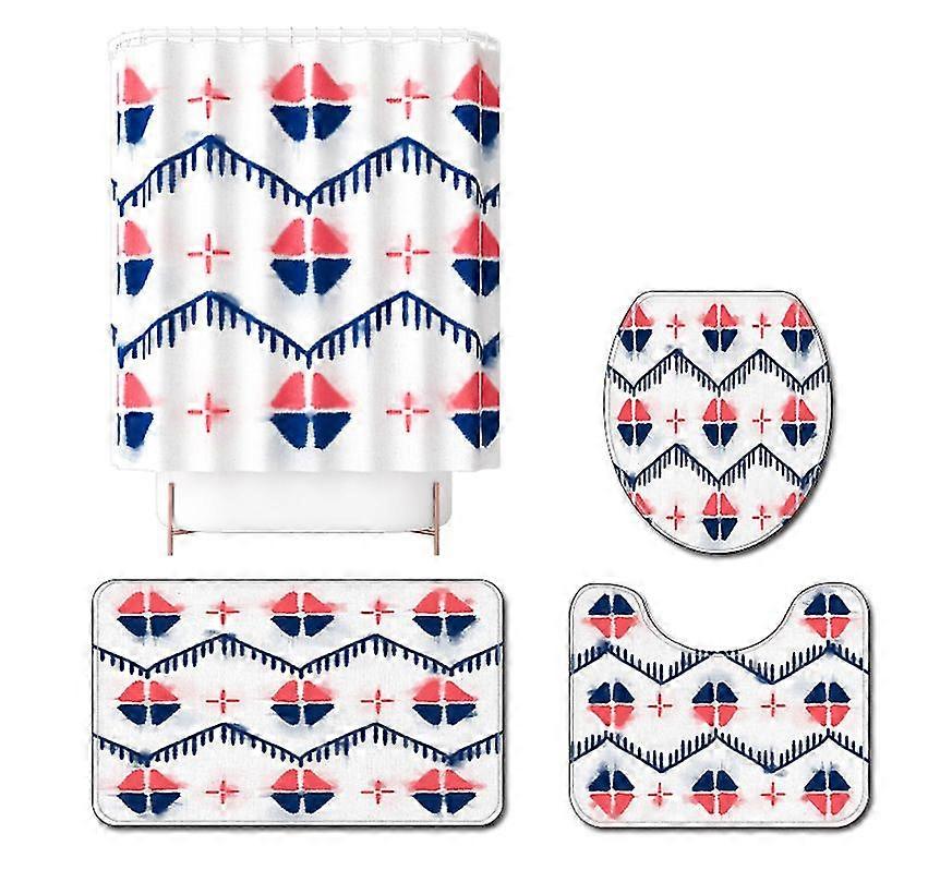 Mng Flower Print Bathroom Non-slip Mat Set