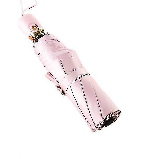 Small Fresh Automatic Umbrella Solid Color Creative Black Glue Sunscreen Umbrella