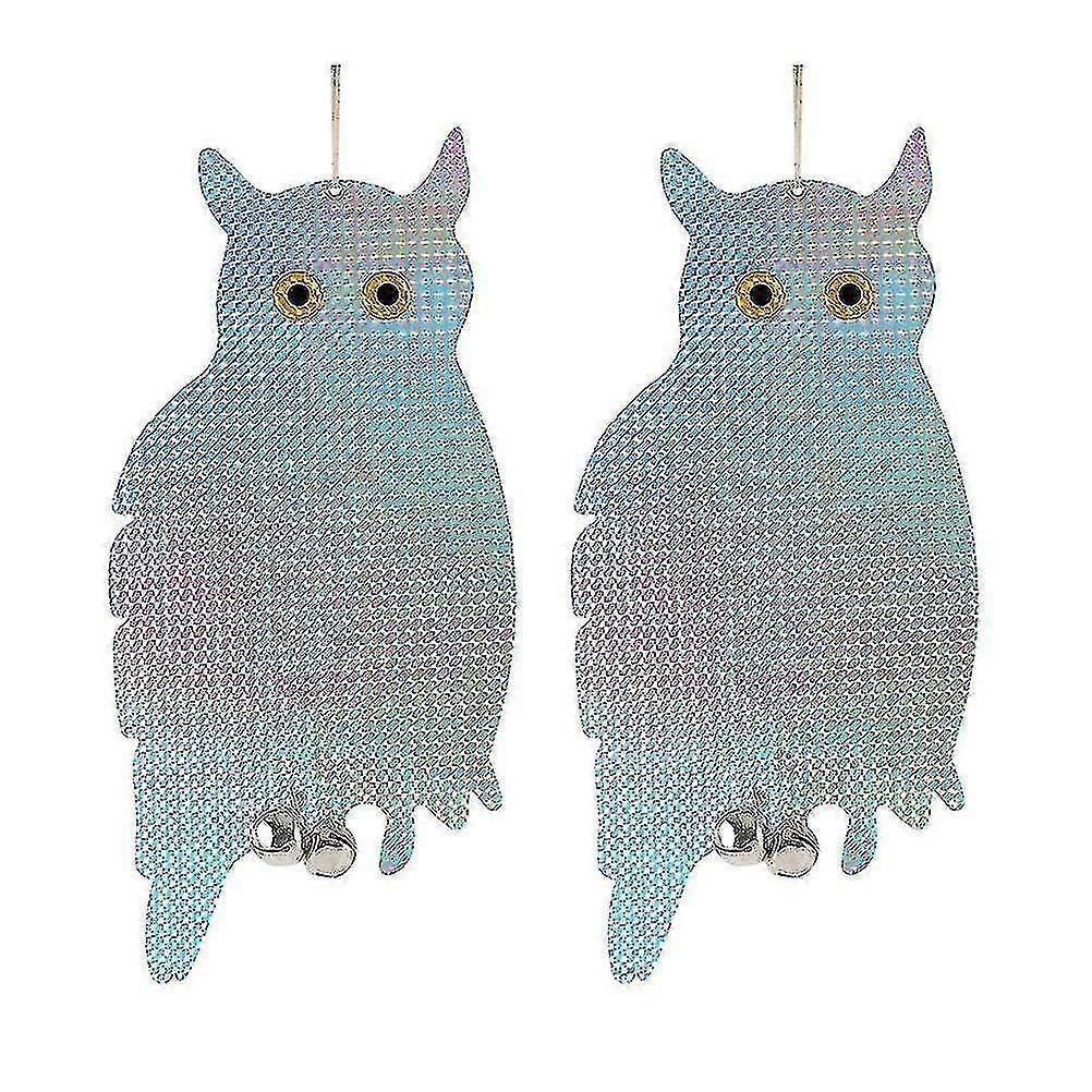 Bird Repellent Owl, 2pcs Hanging Reflective Owl Bird Scare Repellent Device