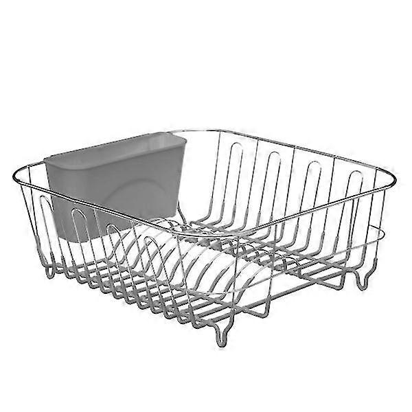 Dish Rack With Cutlery Holder Gray